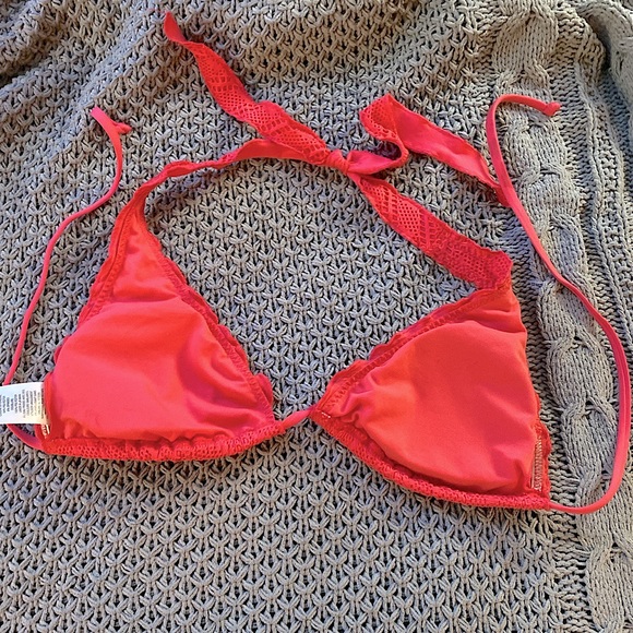 y2k Pink Self-Tie Halter Swimsuit Top 💕 - Picture 2 of 5